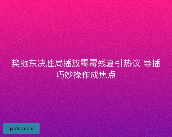 樊振东决胜局播放霉霉残夏引热议 导播巧妙操作成焦点