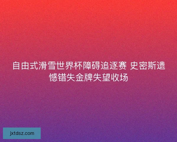 自由式滑雪世界杯障碍追逐赛 史密斯遗憾错失金牌失望收场