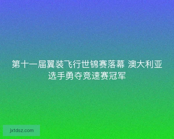 第十一届翼装飞行世锦赛落幕 澳大利亚选手勇夺竞速赛冠军
